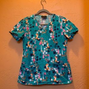 Cherokee printed scrub top